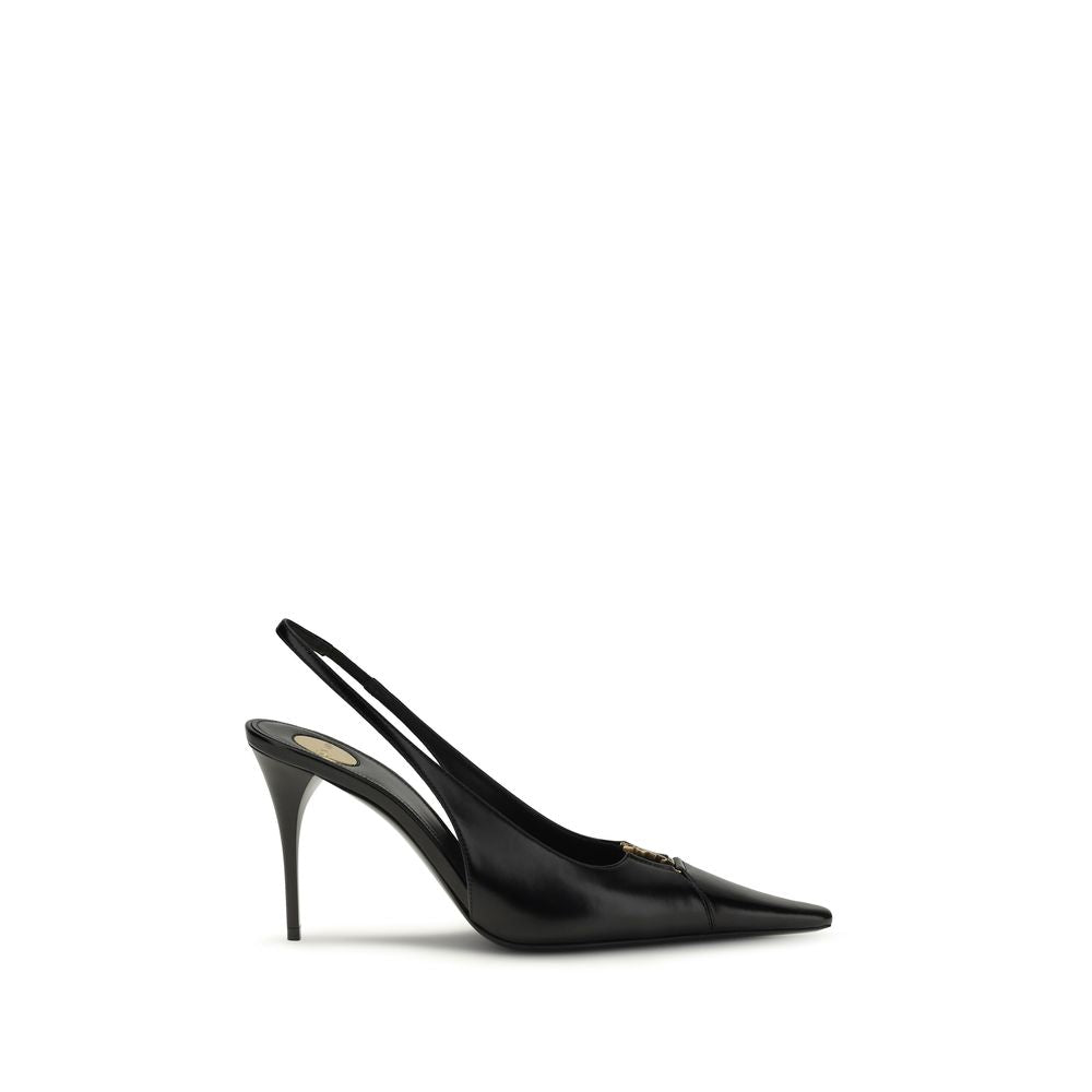 Saint Laurent babylon kalfslederzacht pumps zwartglans