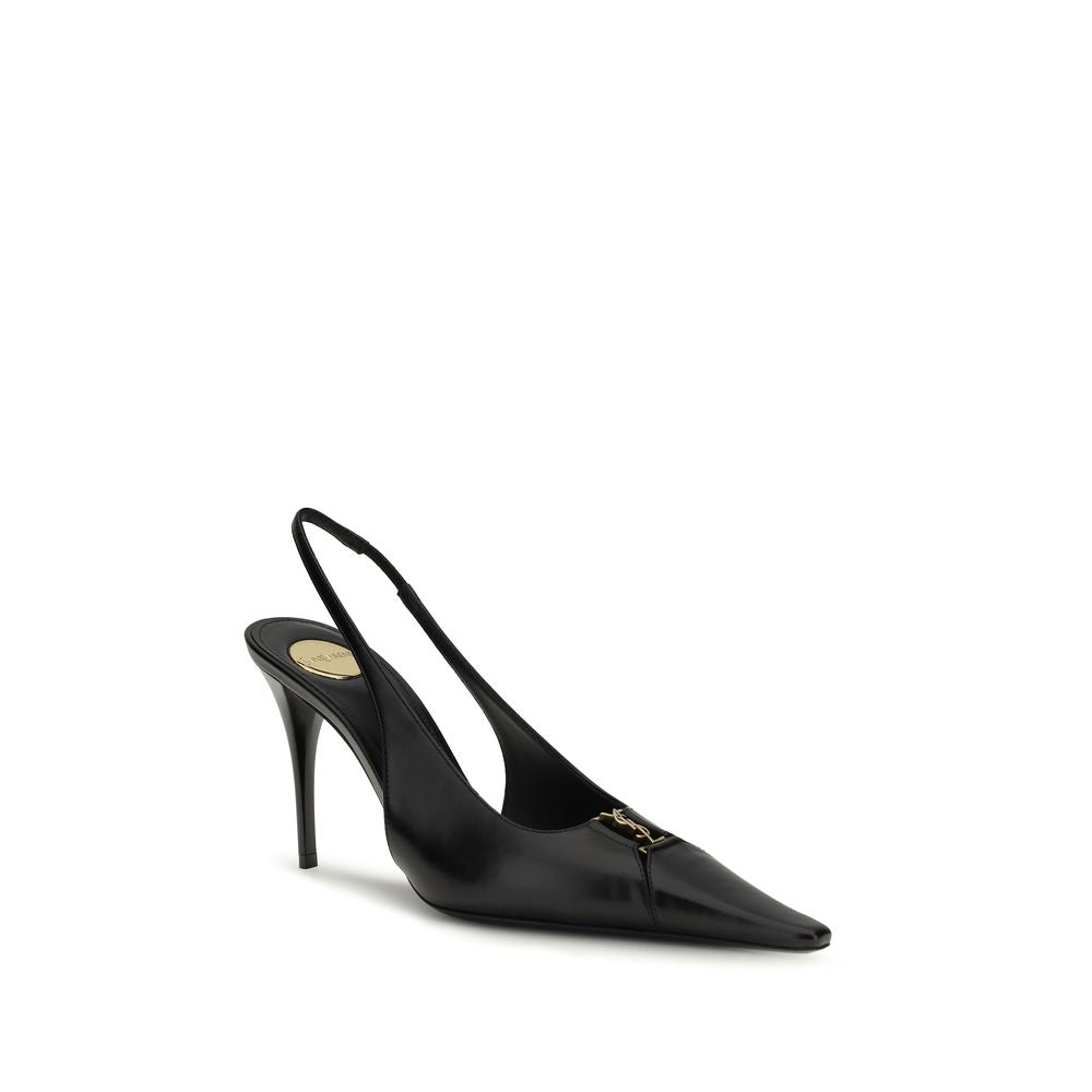 Saint Laurent babylon kalfslederzacht pumps zwartglans