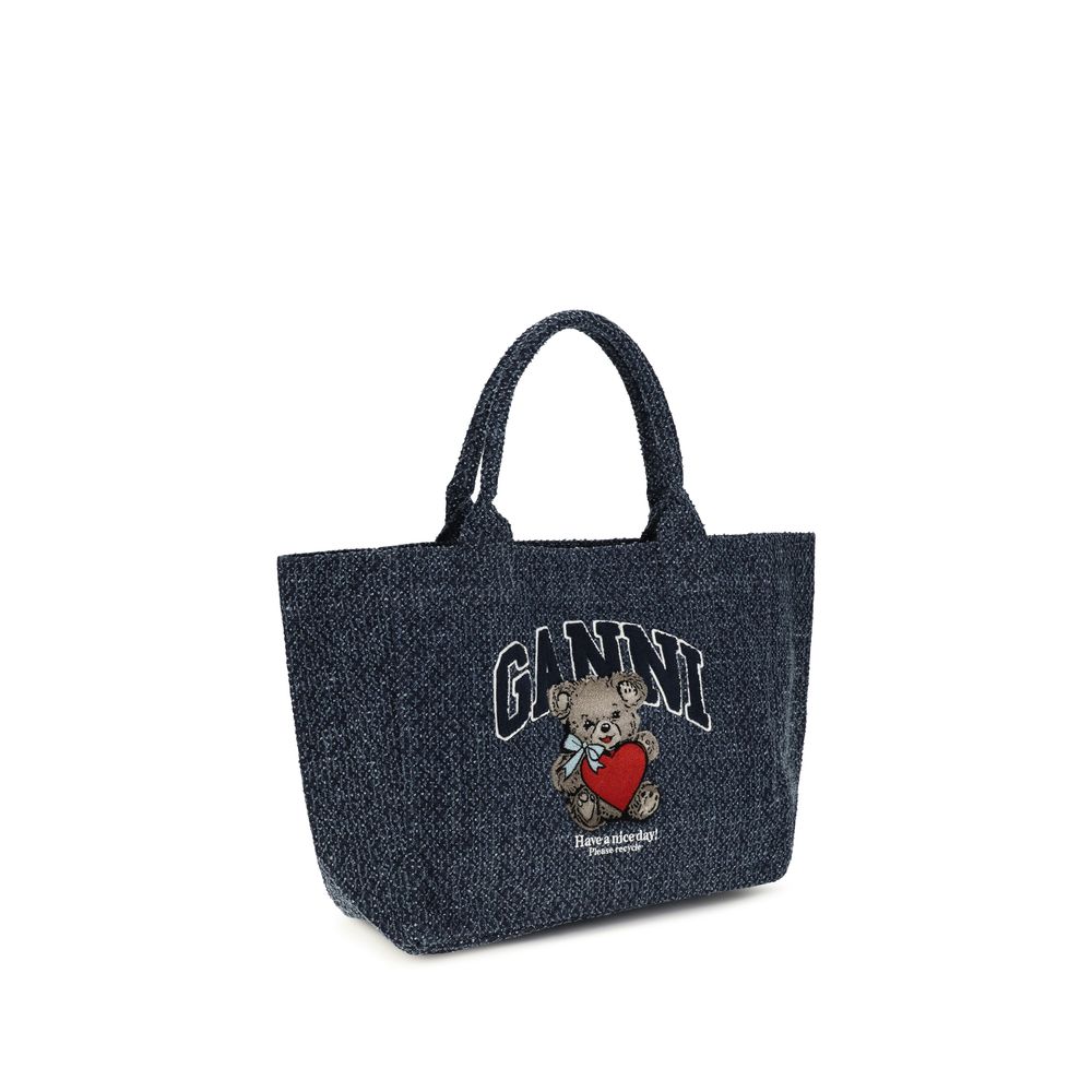 Ganni Denim Blauwe Decadente Schoudertas