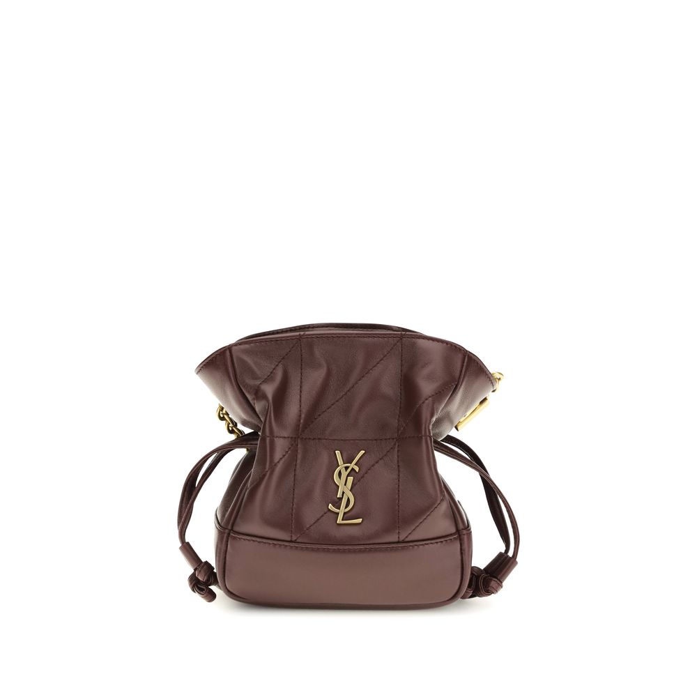 Saint Laurent jamiecassandremotifleathergrosgrainhandcrafted clutch