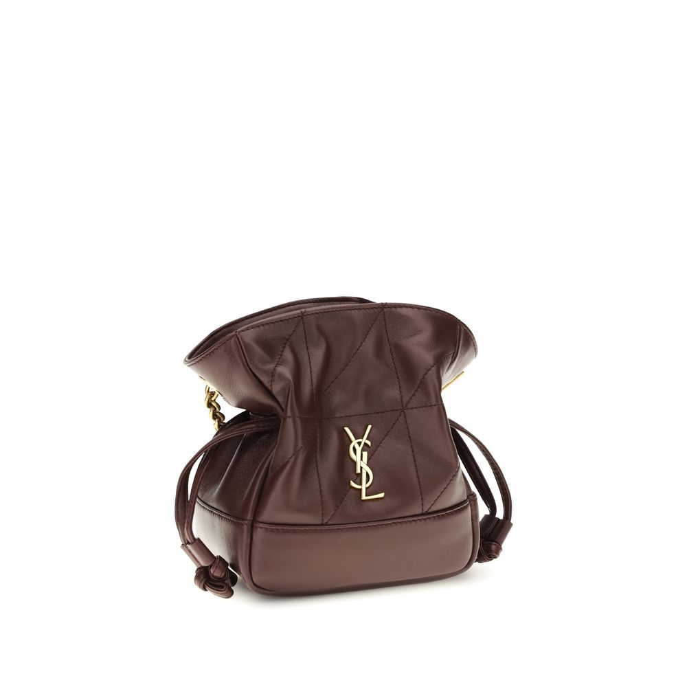Saint Laurent jamiecassandremotifleathergrosgrainhandcrafted clutch
