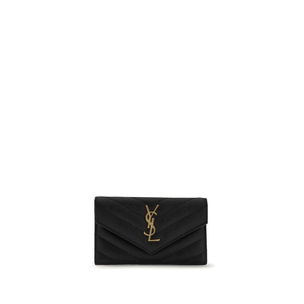 Saint Laurent Bos Taurus Calfskin-Embossed-Grained Wallet
