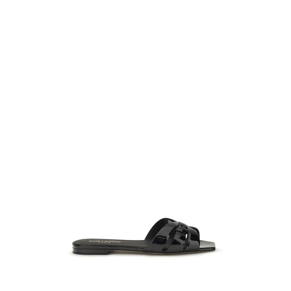 Saint Laurent tribute crisscross kalfsleer sandalen