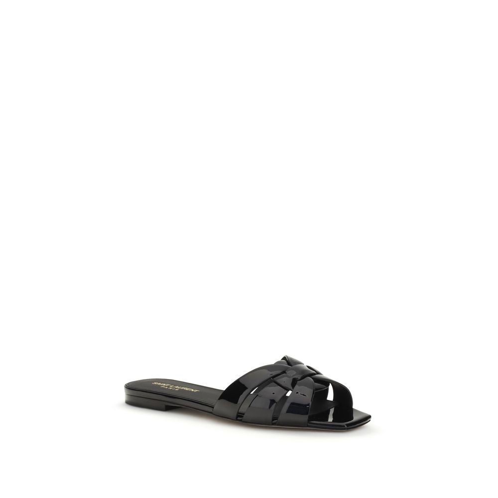 Saint Laurent tribute crisscross kalfsleer sandalen