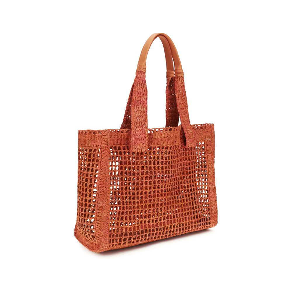 Chloé East-West Summer Banana Tote Bag Raffia Multicolor