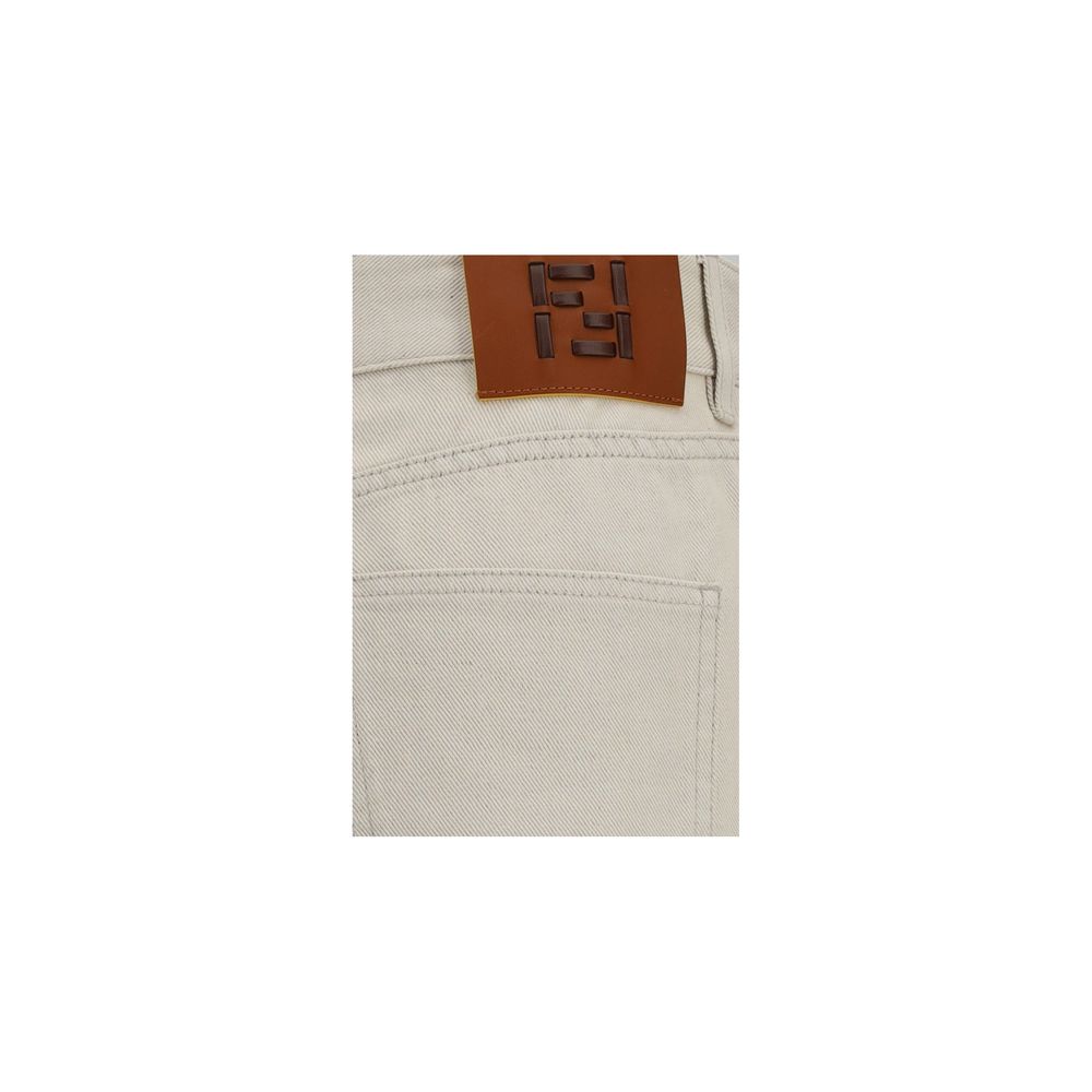 Fendi ff reverse high-waisted-tailored-elongated wide-leg jeans