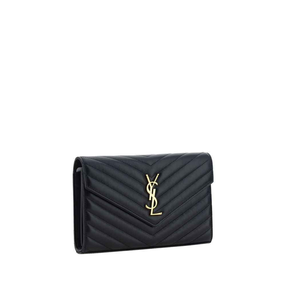 Saint Laurent bos-taurus-kalfsleder-gepolijst schoudertas