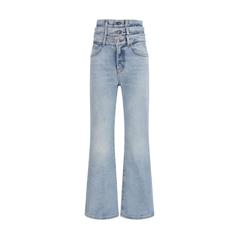 Fiorucci kobaltblauw katoenen flared couture jeans