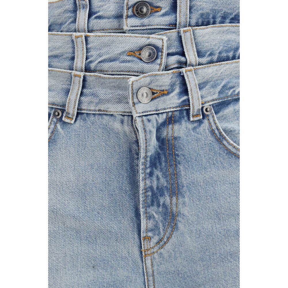 Fiorucci kobaltblauw katoenen flared couture jeans