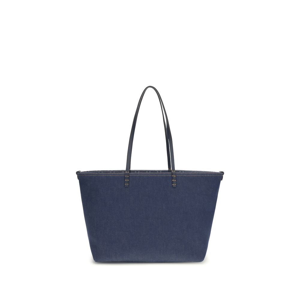 Fendi Classique Reversibel Katoenen Denim Schoudertas