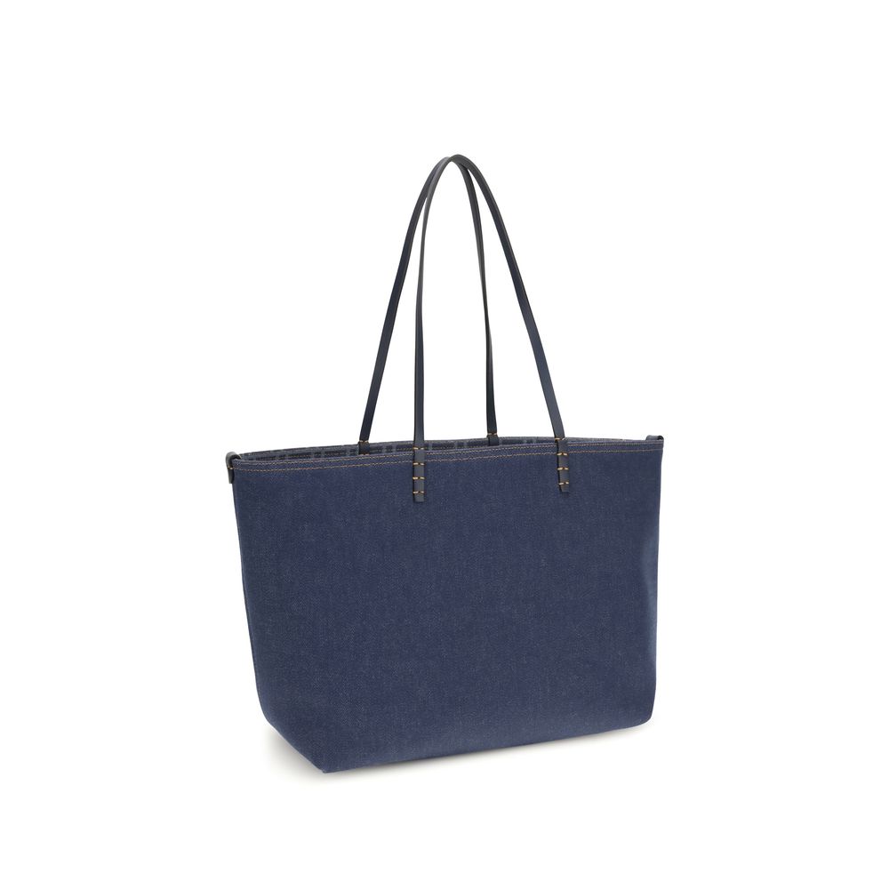 Fendi Classique Reversibel Katoenen Denim Schoudertas