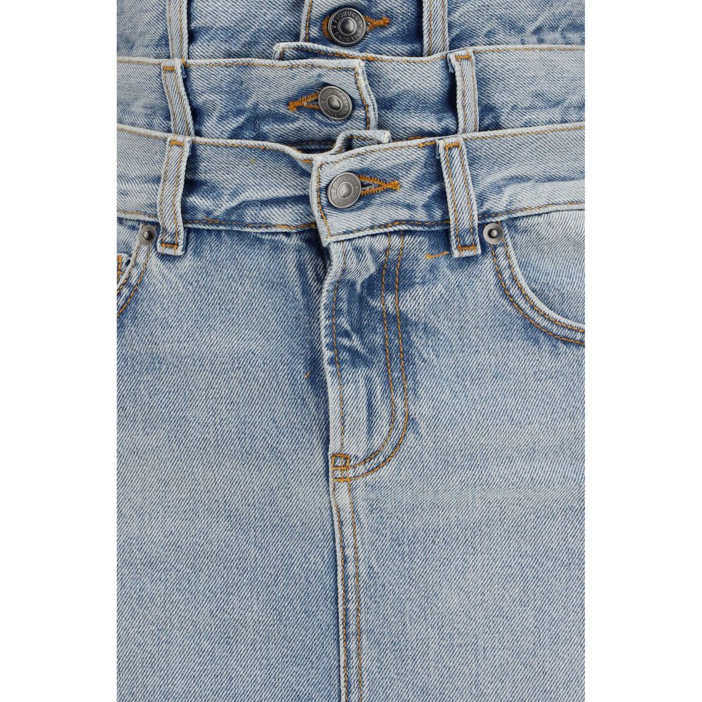 Fiorucci blue denim triple-layered high-waisted skirt