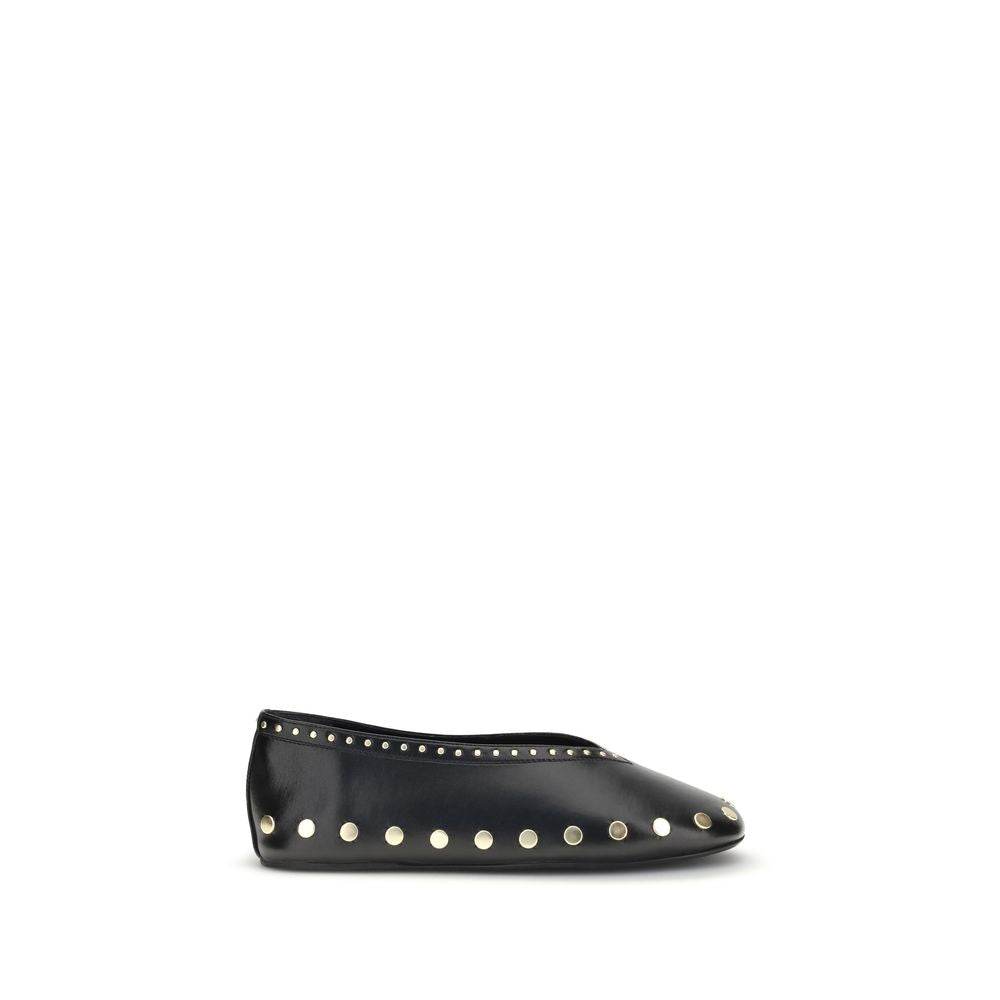 Ganni jenny ballerinas goudkleurige studs signature