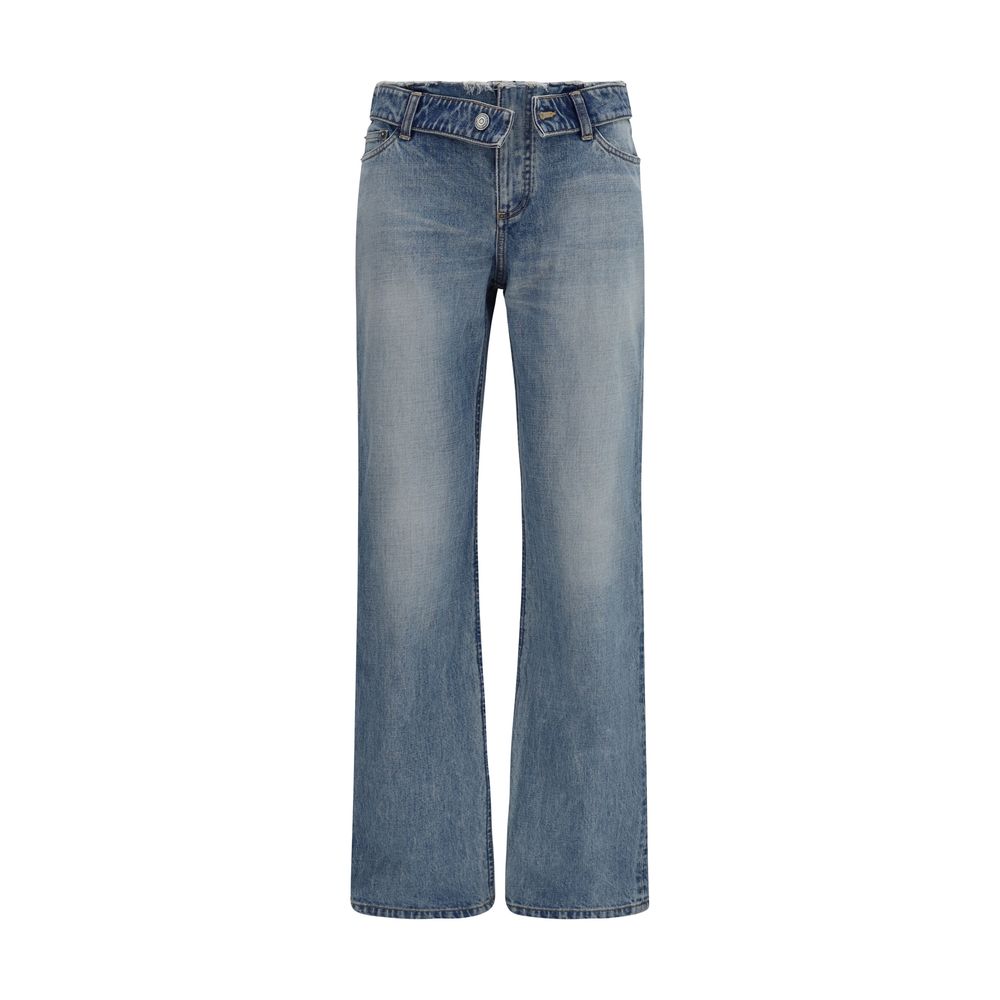 Alexander McQueen blue straight-leg selvedge jeans