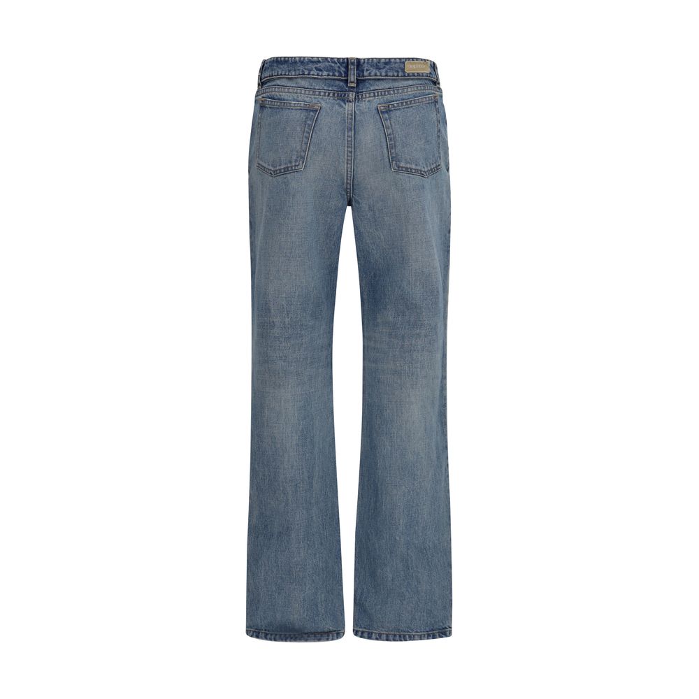 Alexander McQueen blue straight-leg selvedge jeans