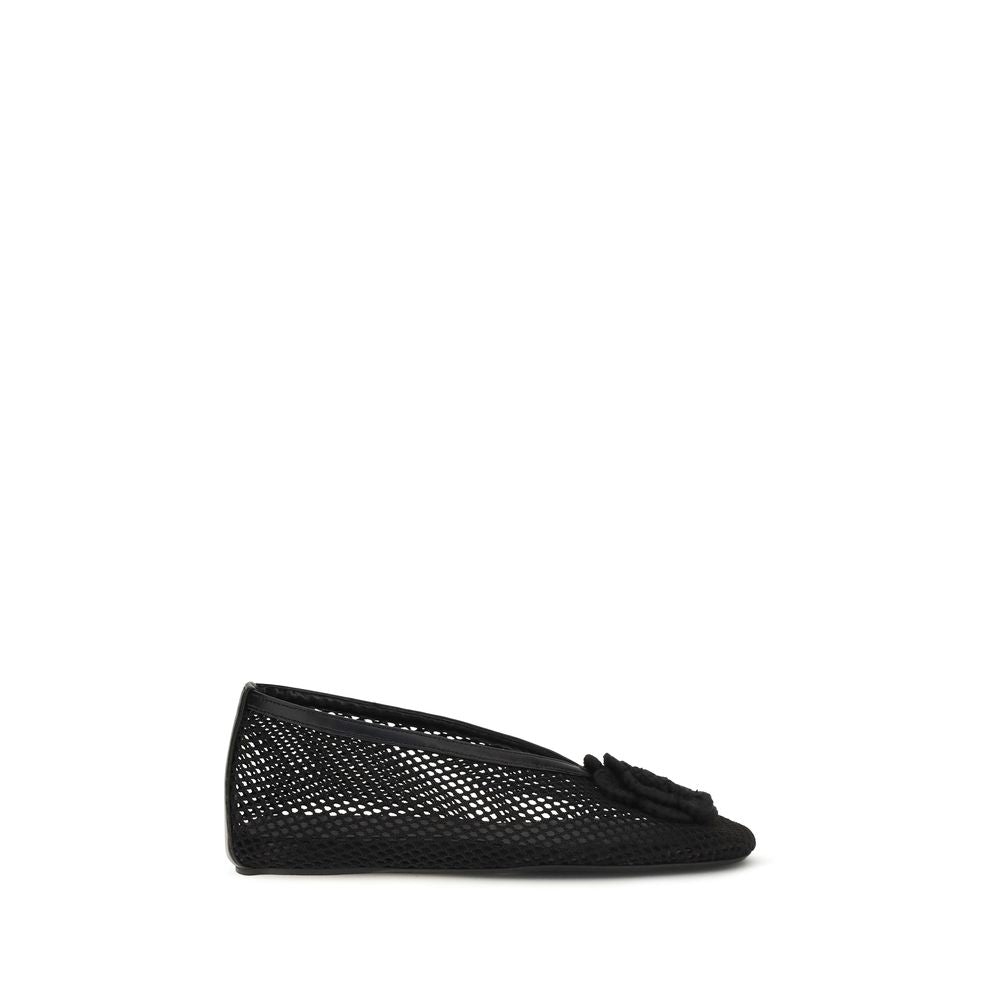 Ganni jenny mesh ballerinas