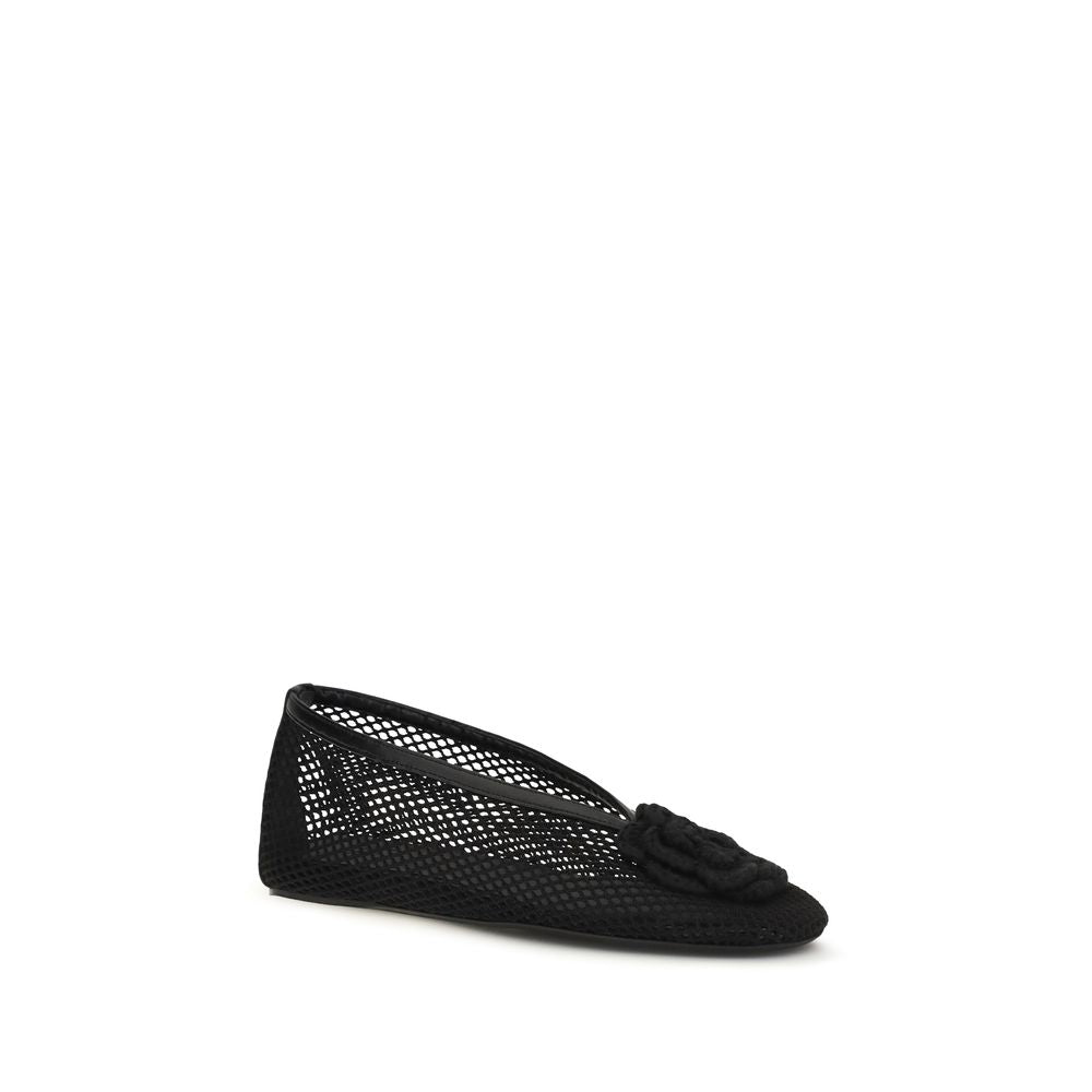 Ganni jenny mesh ballerinas