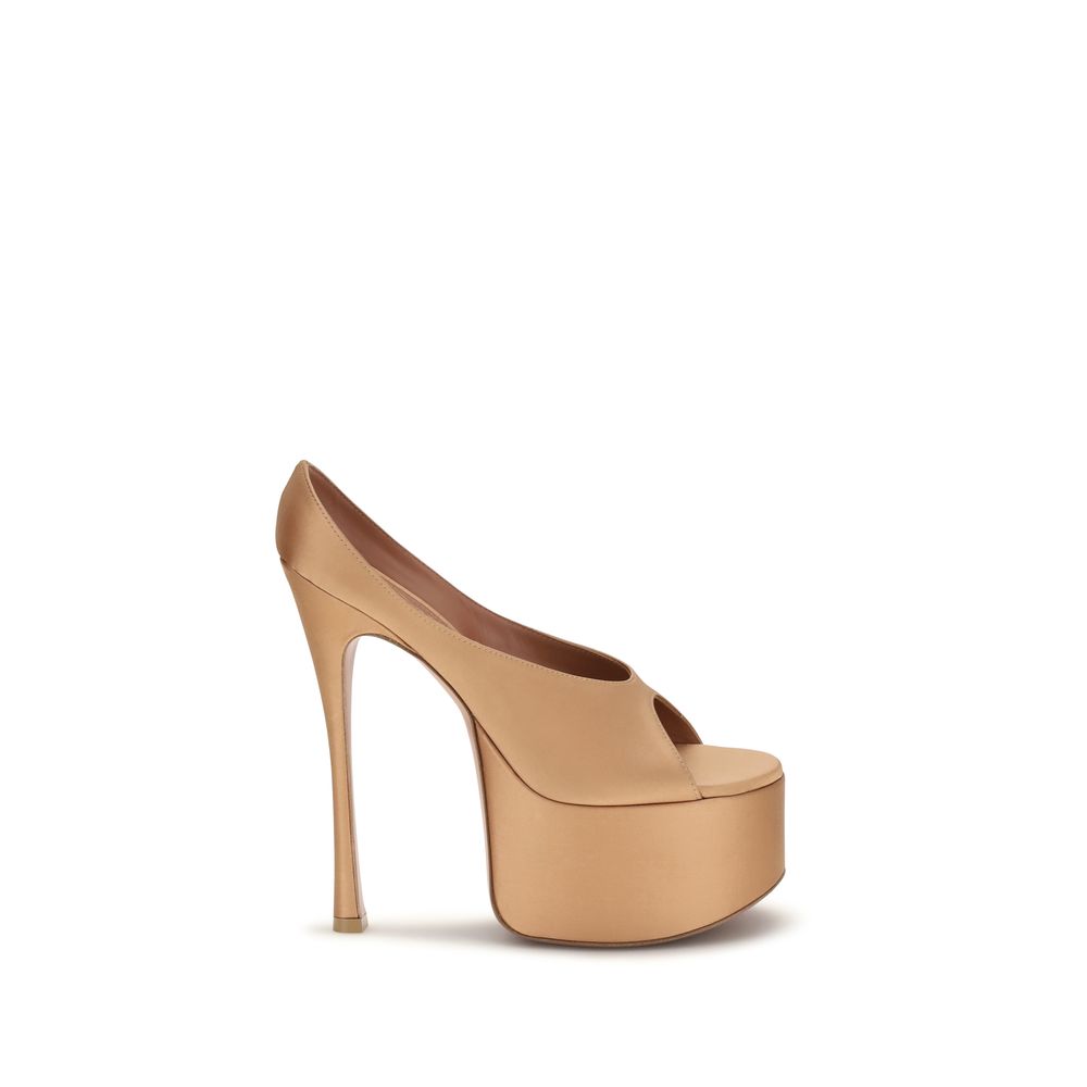 Amina Muaddi Anok Plateau Beige Platform Pumps Voor Dames