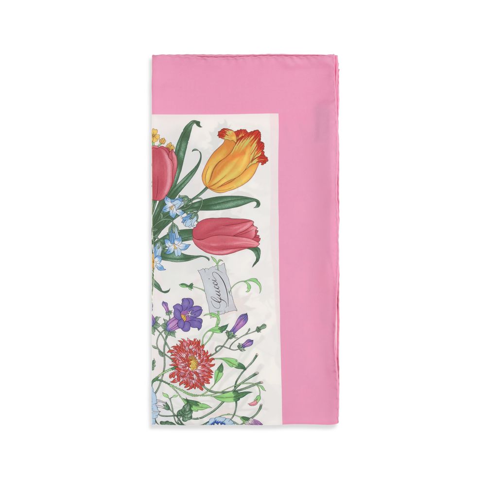 Gucci flora twill zijden sjaal multicolor