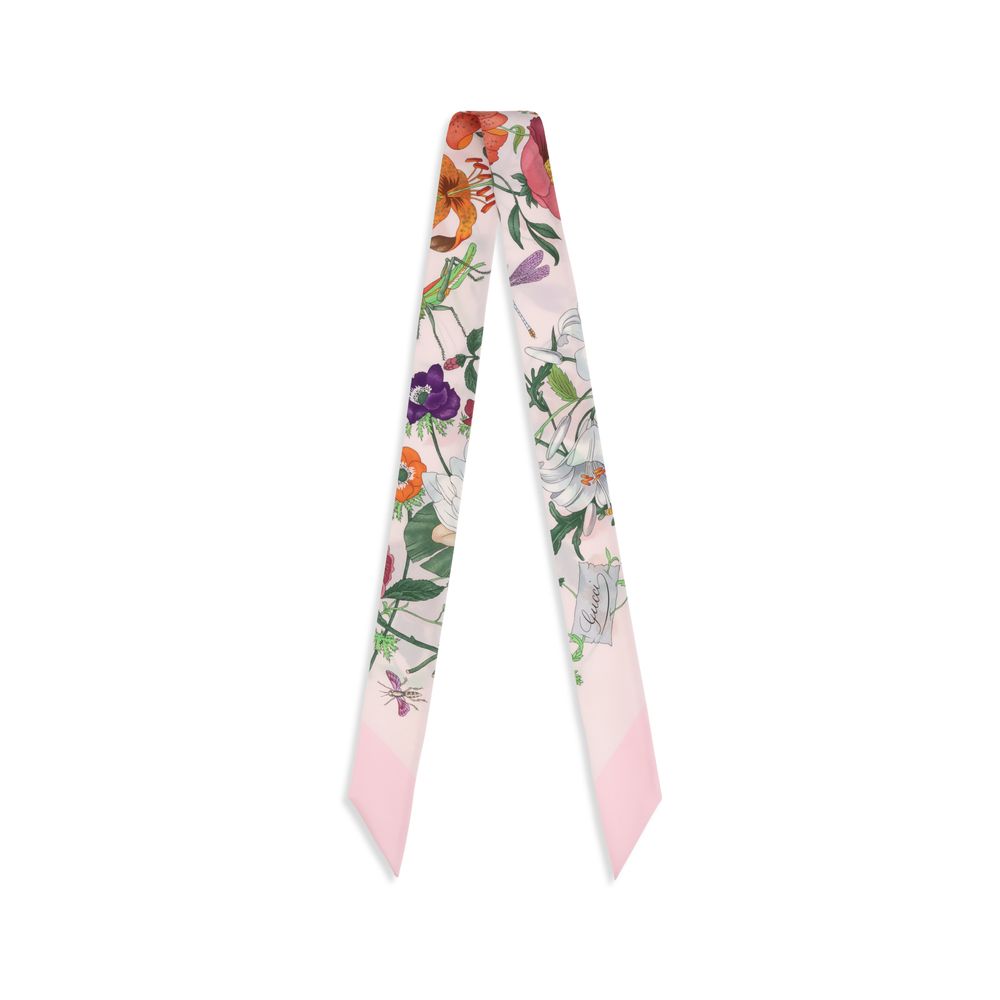 Gucci Multikleurige Bloemenmotief Zijde Twill Sjaal