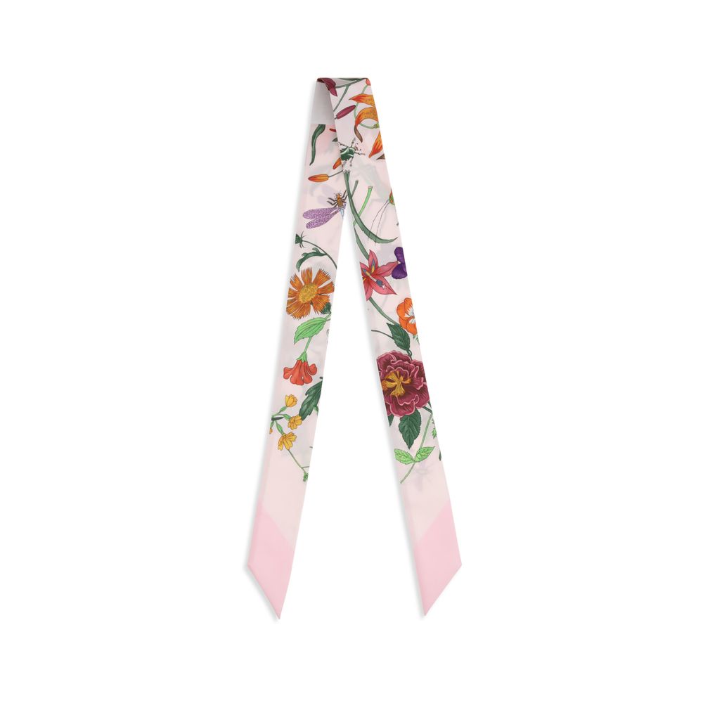 Gucci Multikleurige Bloemenmotief Zijde Twill Sjaal