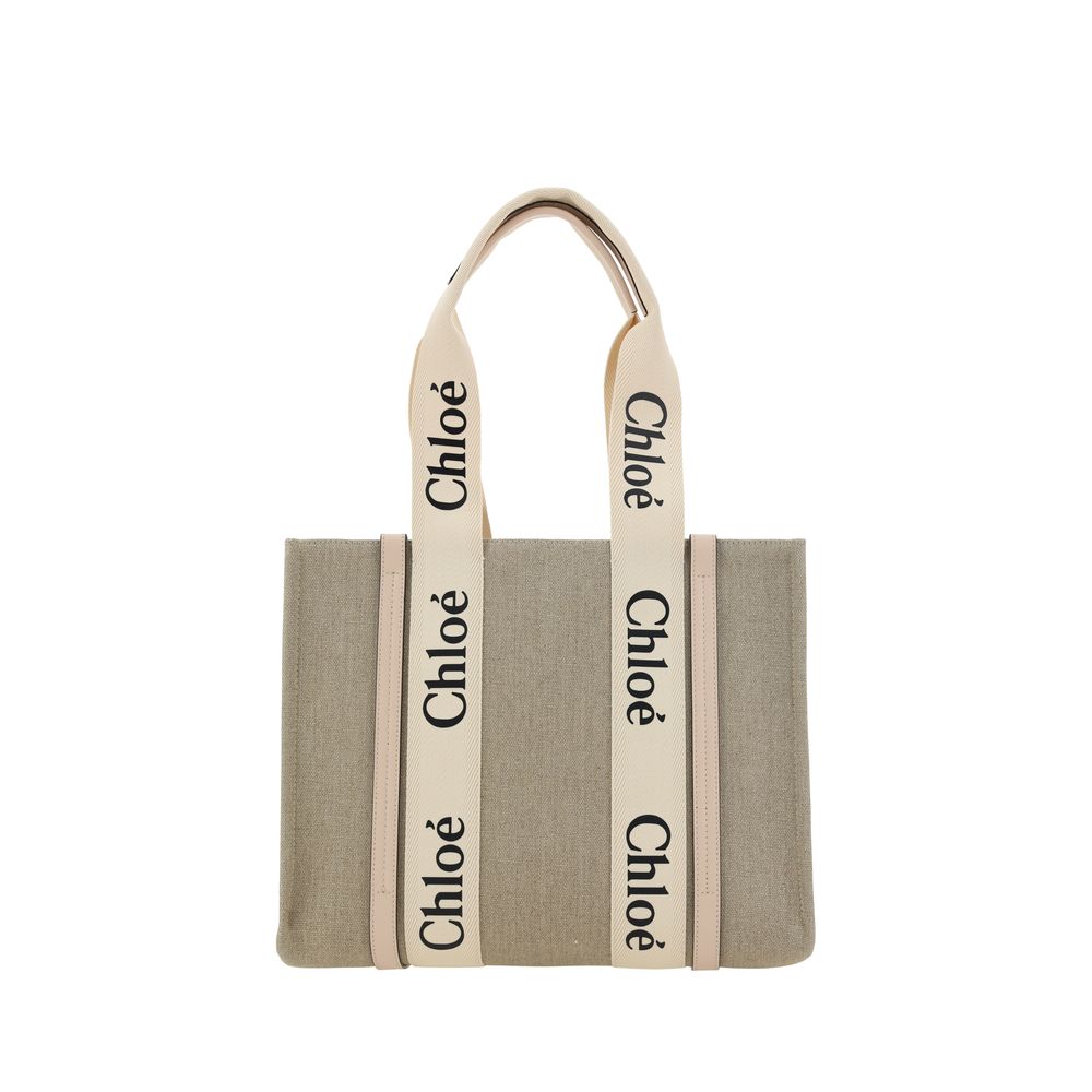 Chloé woody monogram canvas schoudertas verfijndheid