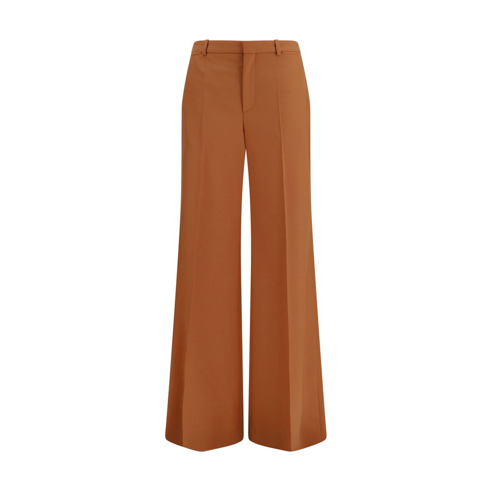 Chloé oranje katoenen uitlopende flared broek