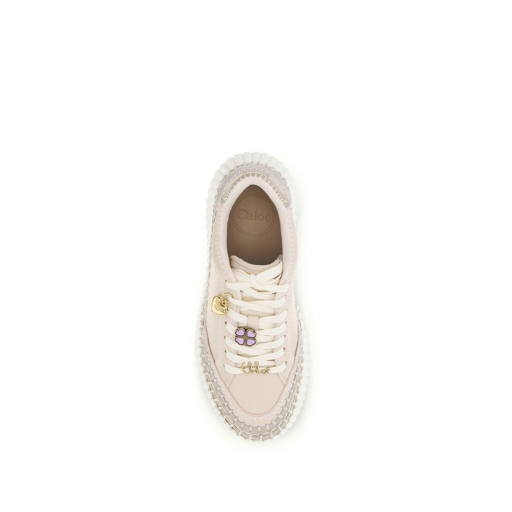 Chloé Nama Wedge Platform Leather Sneakers