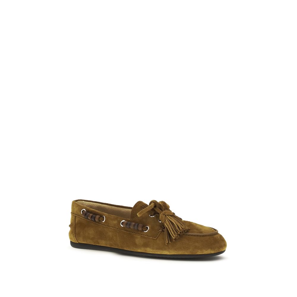 Miu Miu Beige Kalfsleder Taurus Loafers