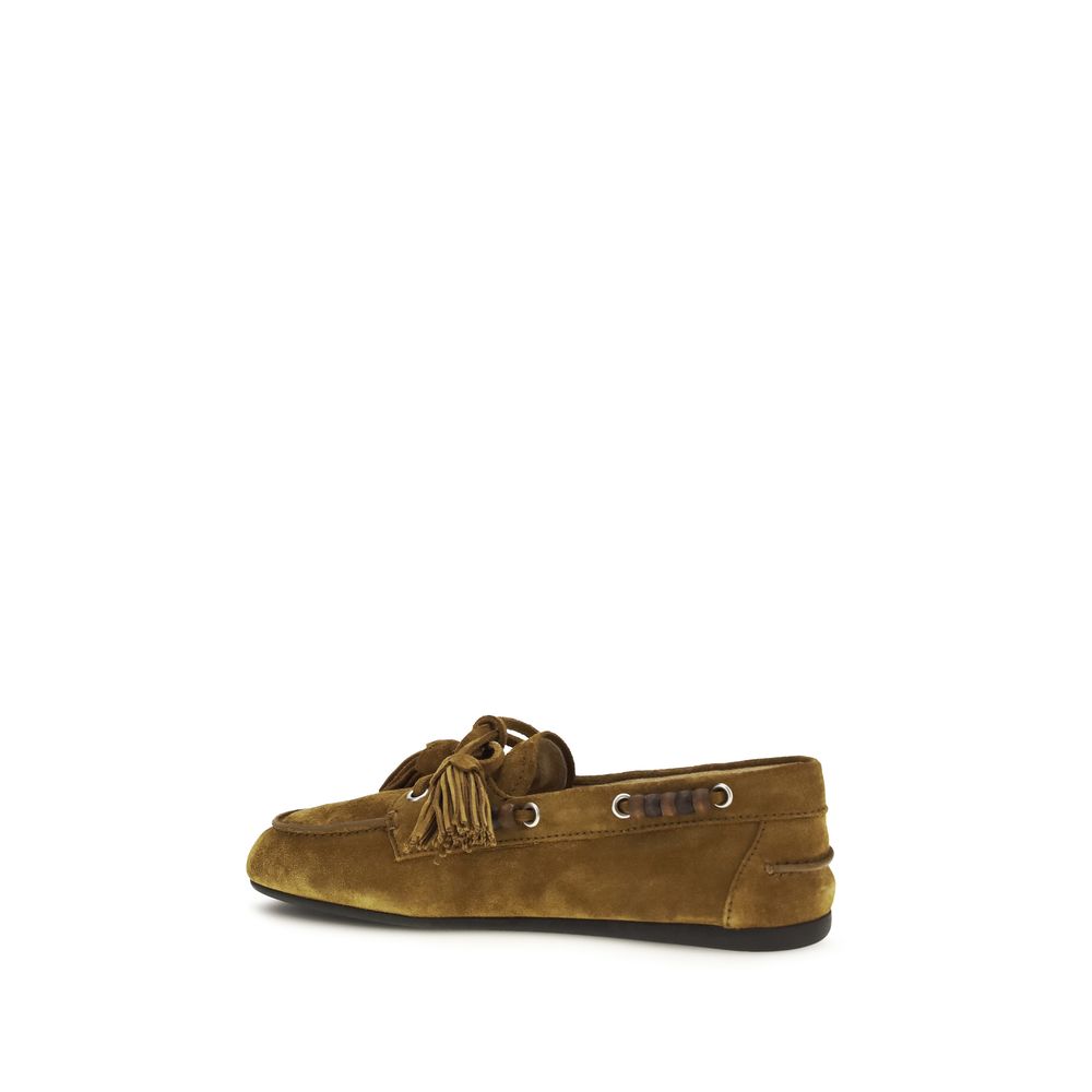 Miu Miu Beige Kalfsleder Taurus Loafers