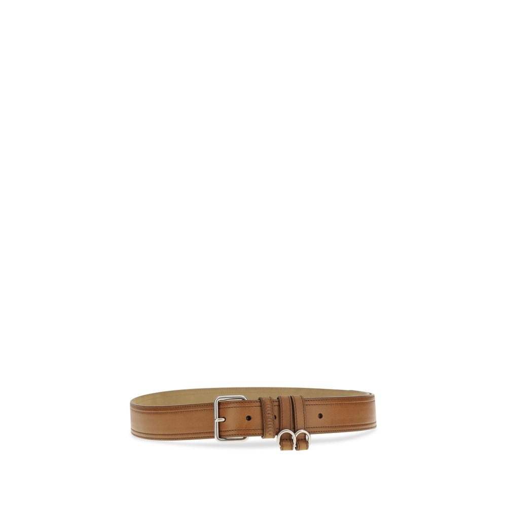 Miu Miu browncalfleather taurus modernistische belt