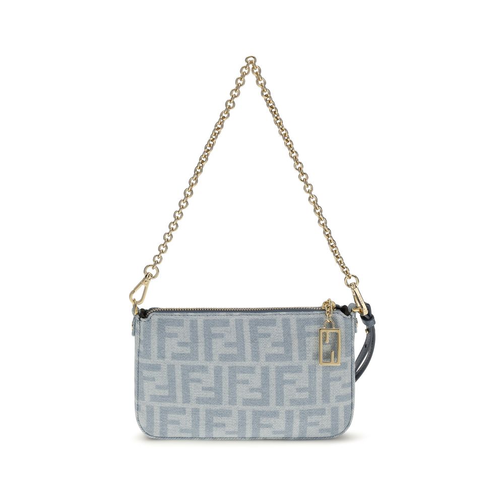 Fendi Baguette Clutch FF Denim