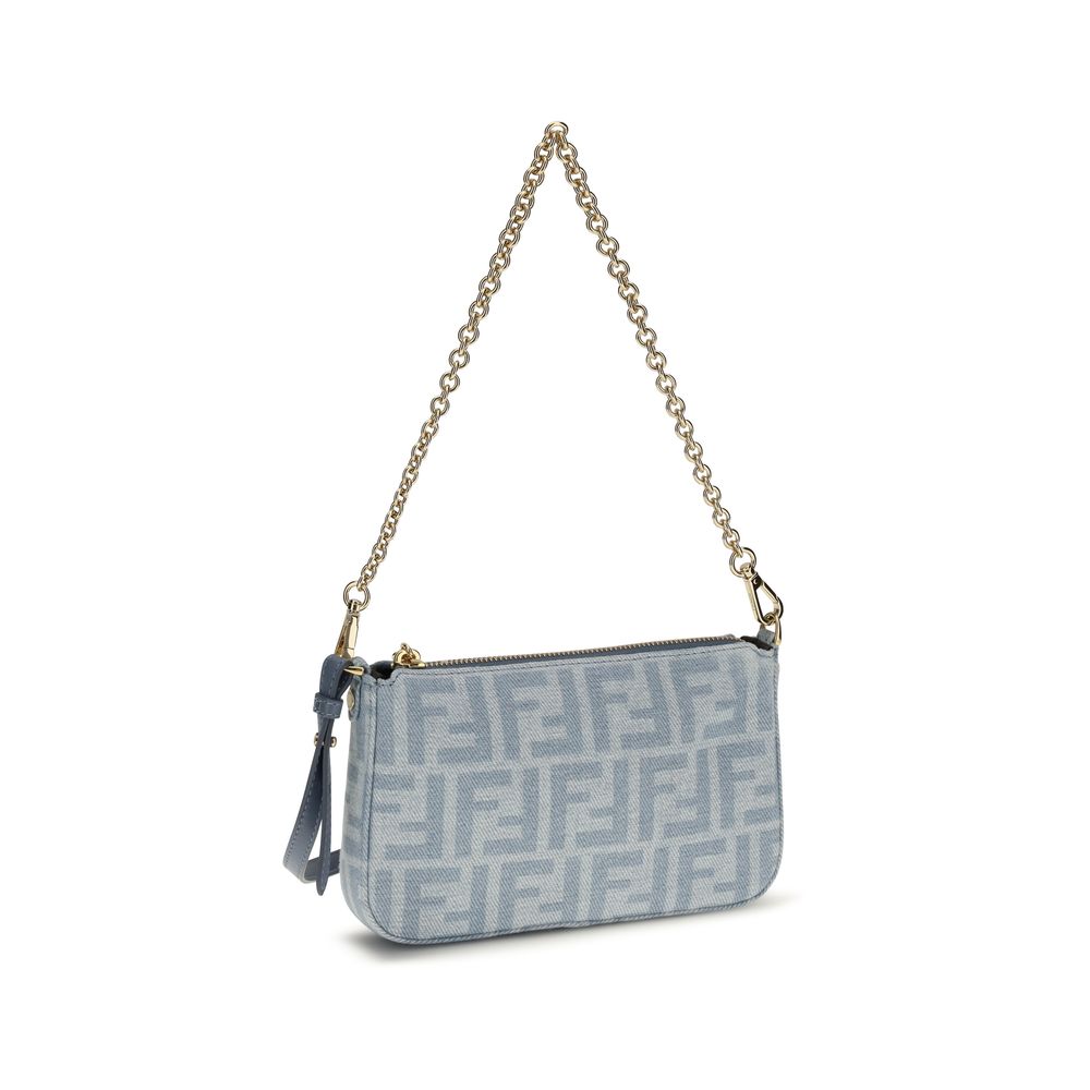 Fendi Baguette Clutch FF Denim