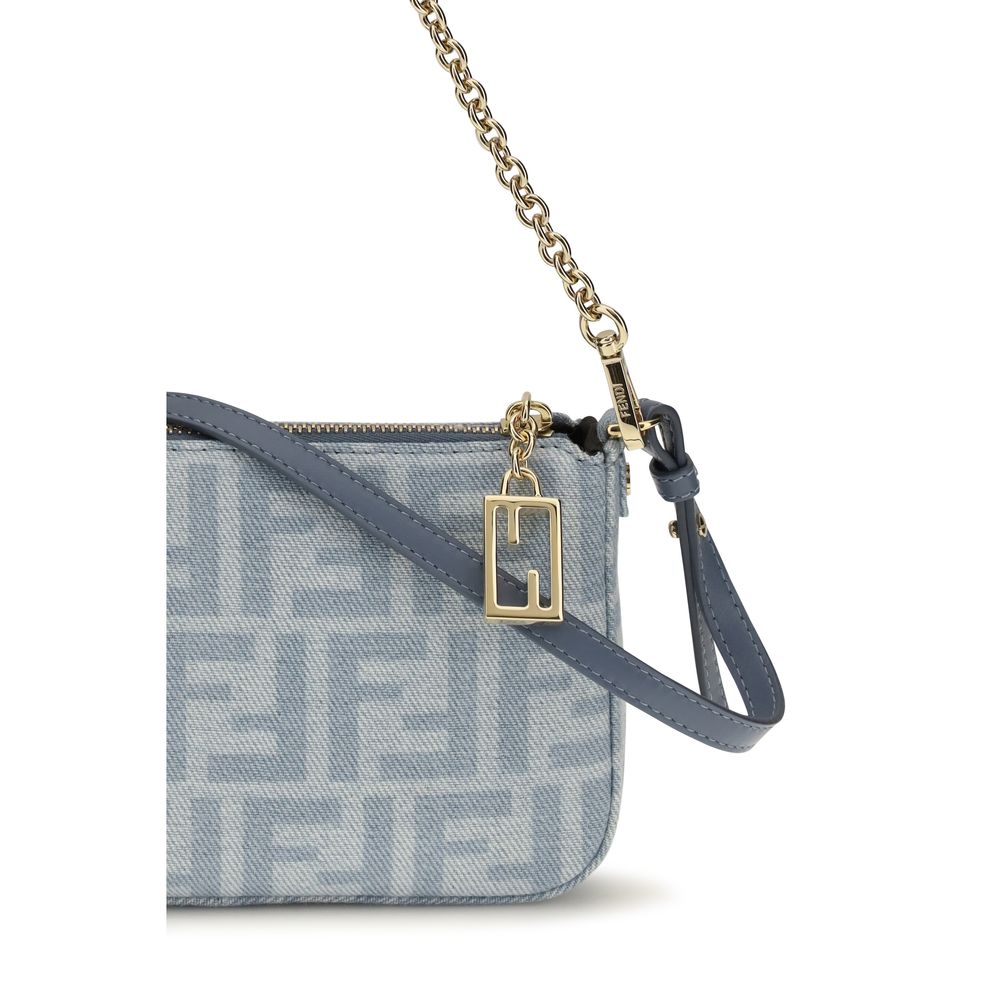 Fendi Baguette Clutch FF Denim