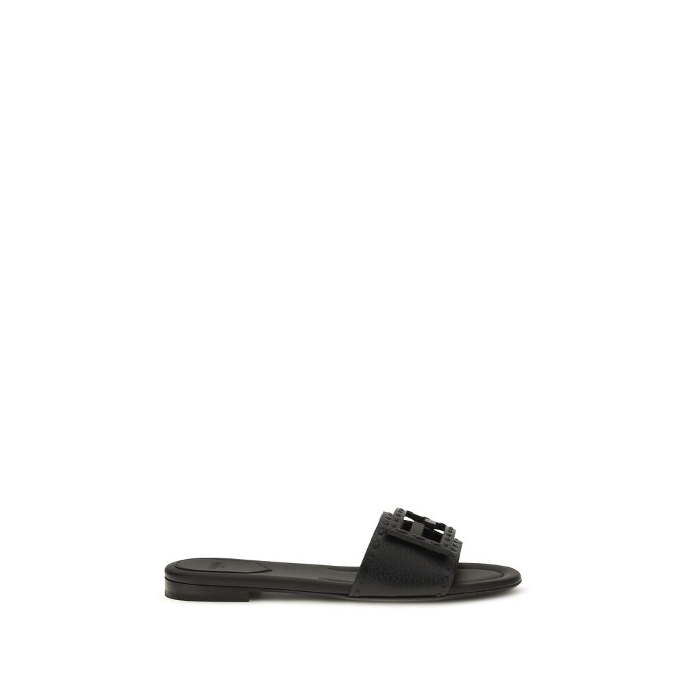 Fendi bos taurus calfskin flat sandals