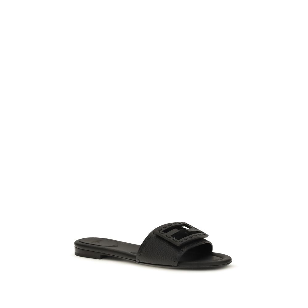 Fendi bos taurus calfskin flat sandals