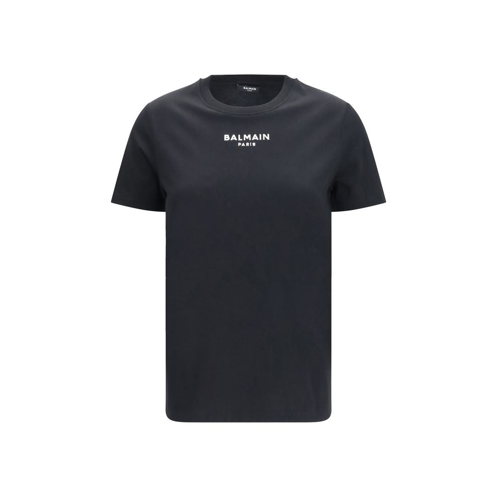 Balmain zwart katoen emblematische couture t-shirt