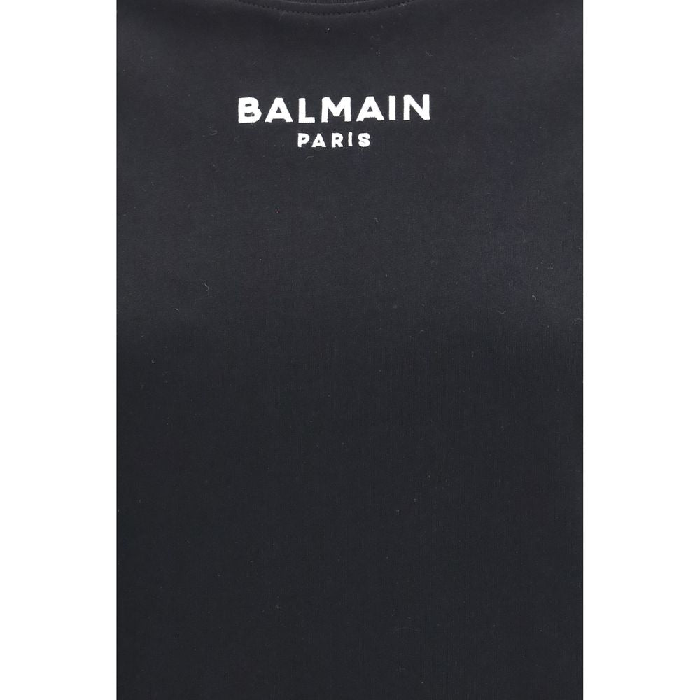 Balmain zwart katoen emblematische couture t-shirt