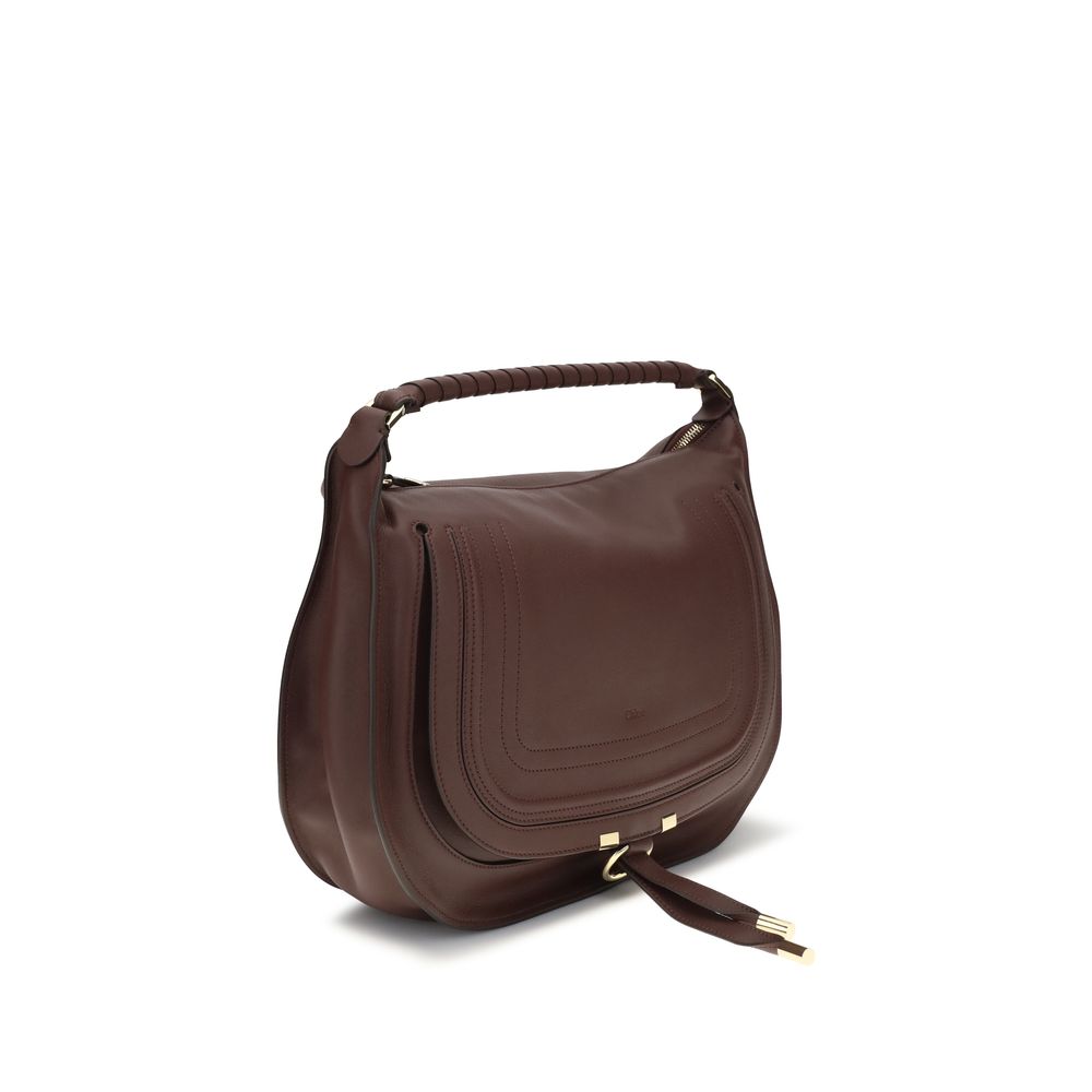 Chloé Marcie Kalfsleder Donkerbruin Luxe Schoudertas