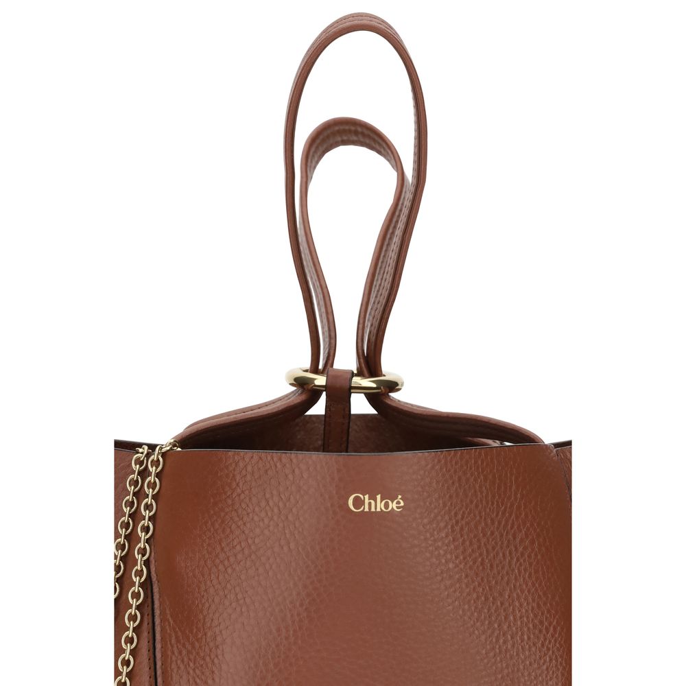 Chloé spin kalfsleder schoudertas bruin