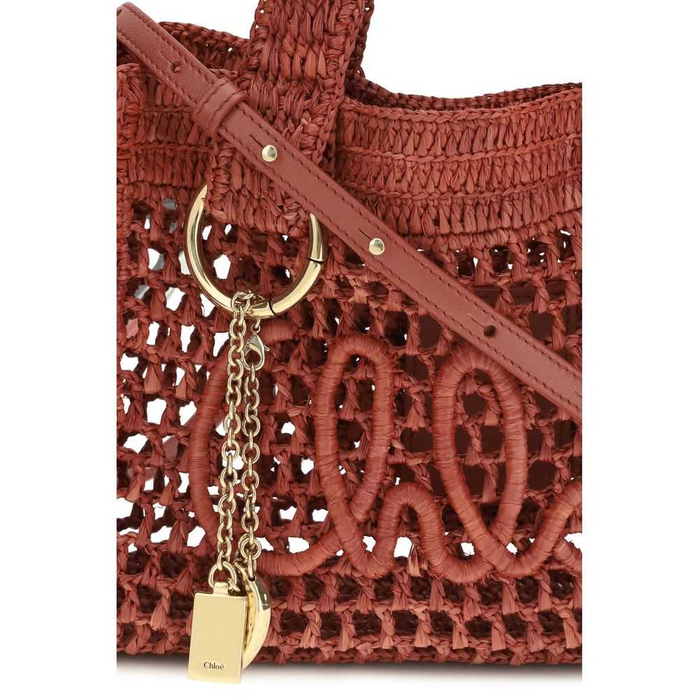 Chloé multicolor raffia eastwestcollection tote bag