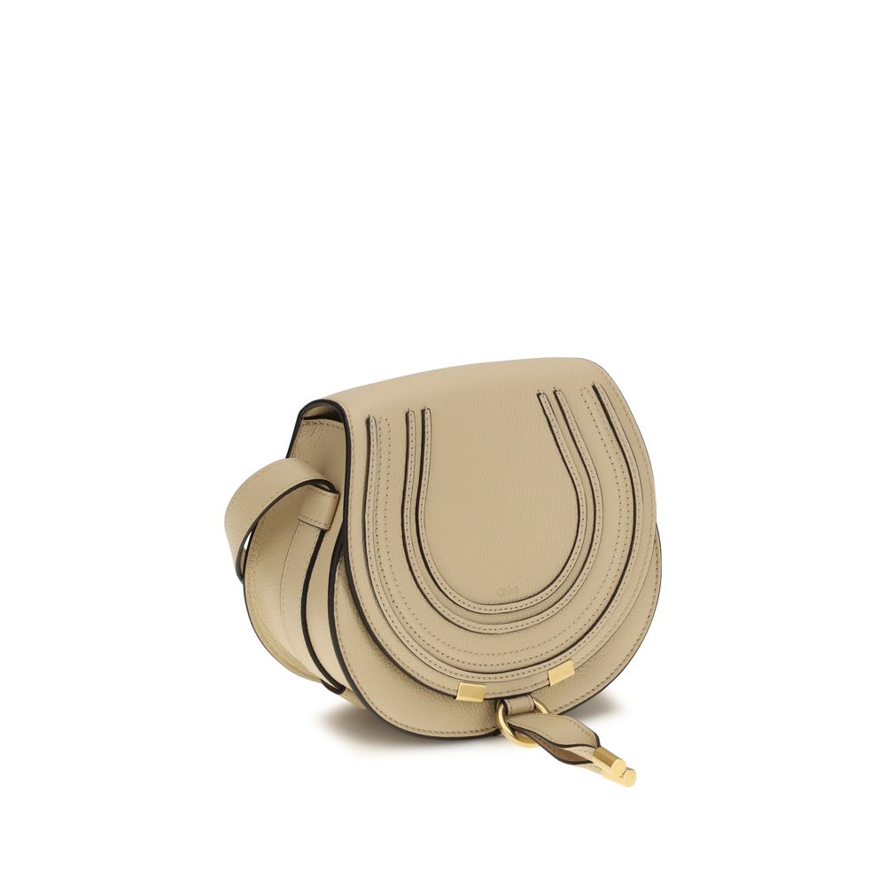 Chloé small marcie beige kalfsleder schoudertas