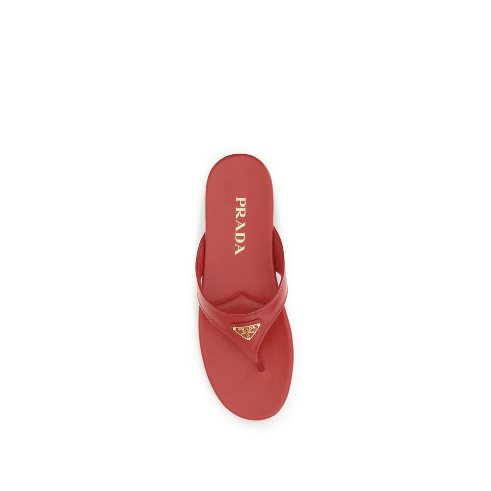 Prada Bos Taurus Kalfsleder Minimalistische Sandalen