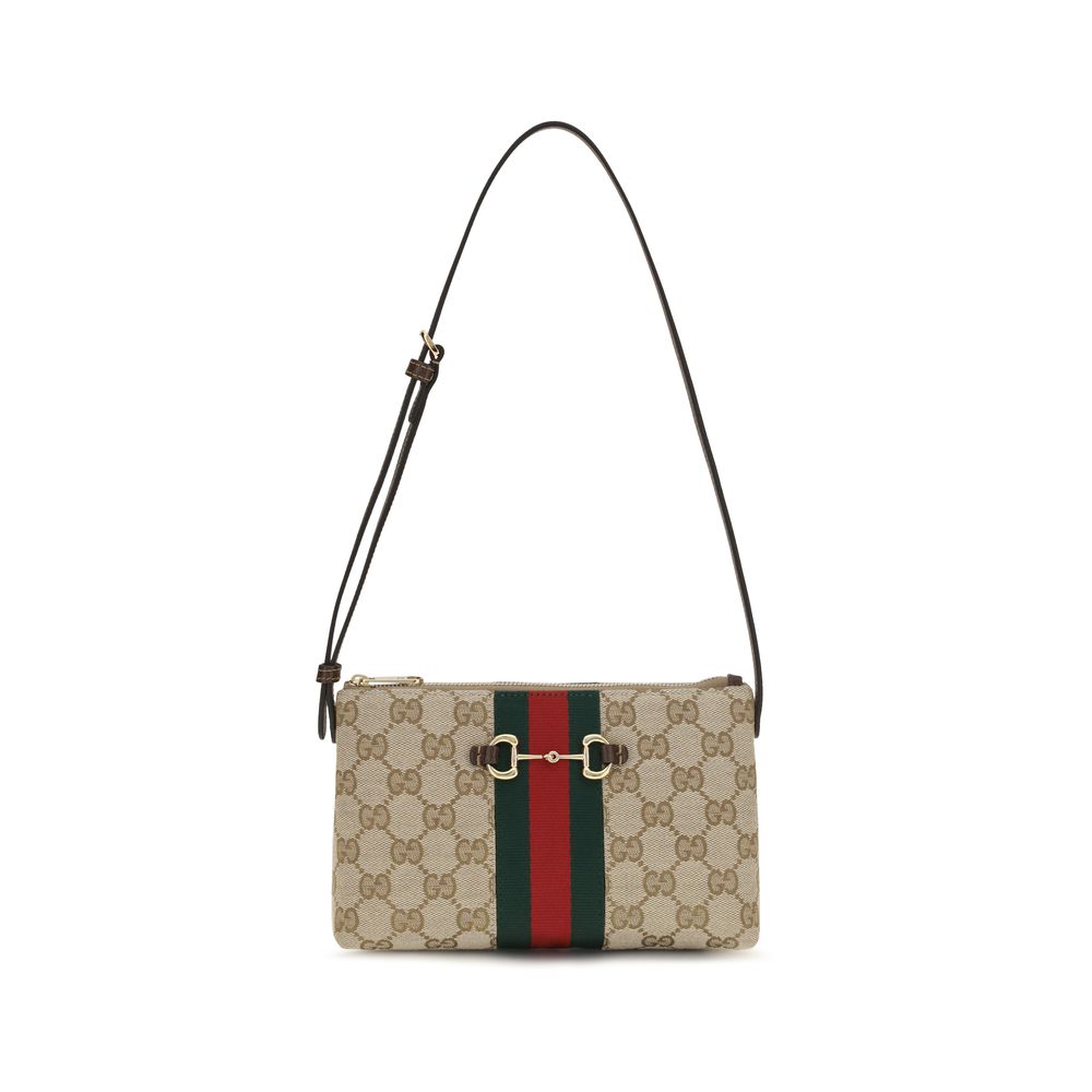 Gucci GG Print Schoudertas met Horsebit Detail