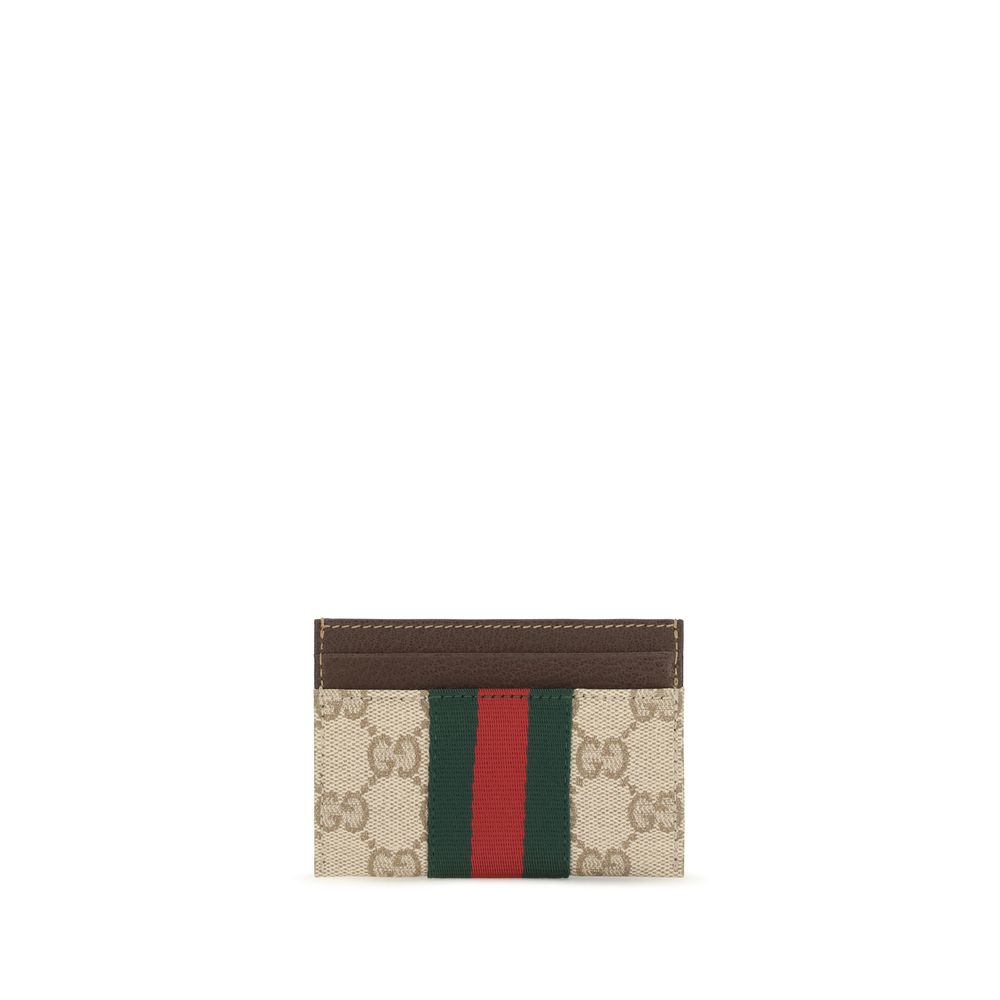 Gucci Card Holder GG Canvas met Web Stripe