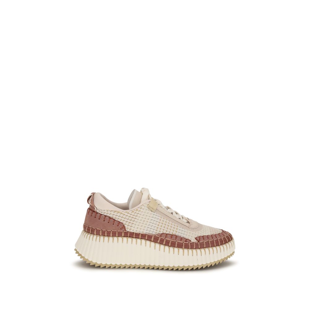 Chloé Nama Sneakers Beige Gerecyclede Materialen