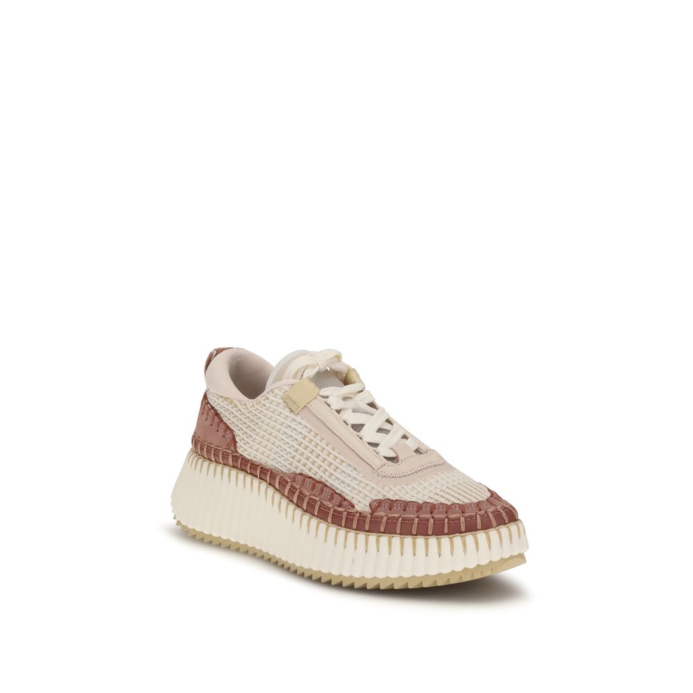 Chloé Nama Sneakers Beige Gerecyclede Materialen
