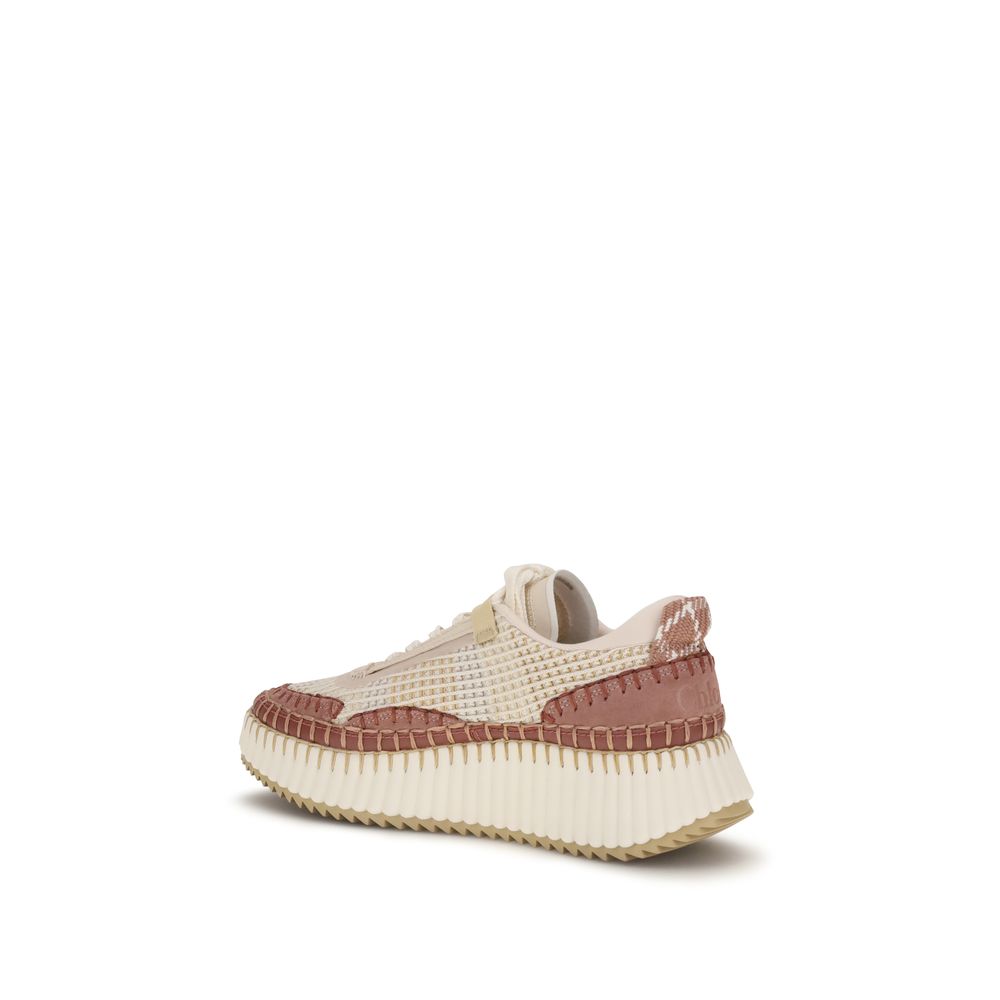 Chloé Nama Sneakers Beige Gerecyclede Materialen
