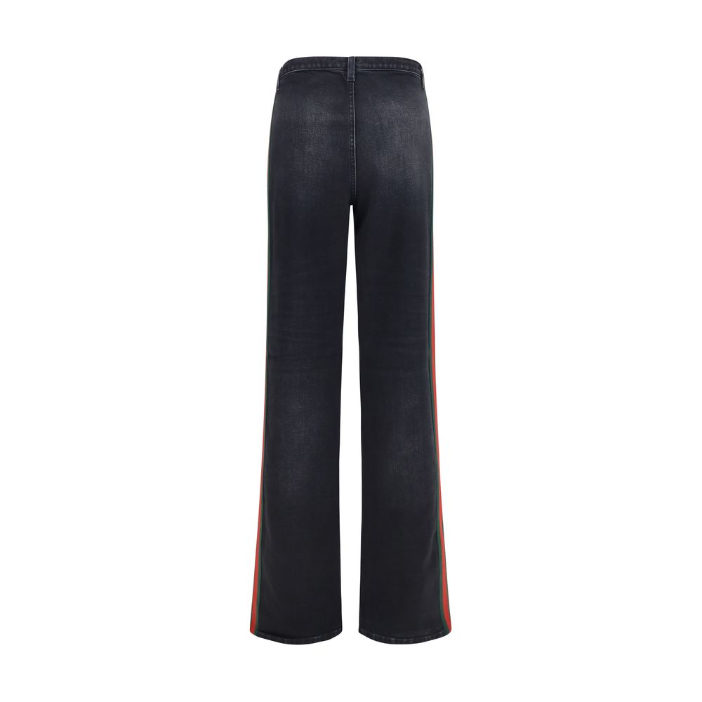 Gucci Web-Stripe Straight-Leg Jeans