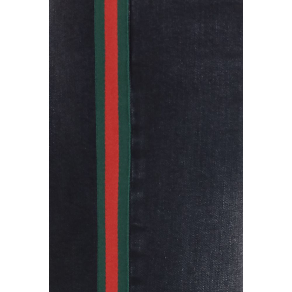 Gucci Web-Stripe Straight-Leg Jeans